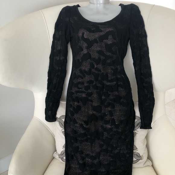 Tom Ford Black Patterned Long Sleeve Dress - Picture 7 of 15